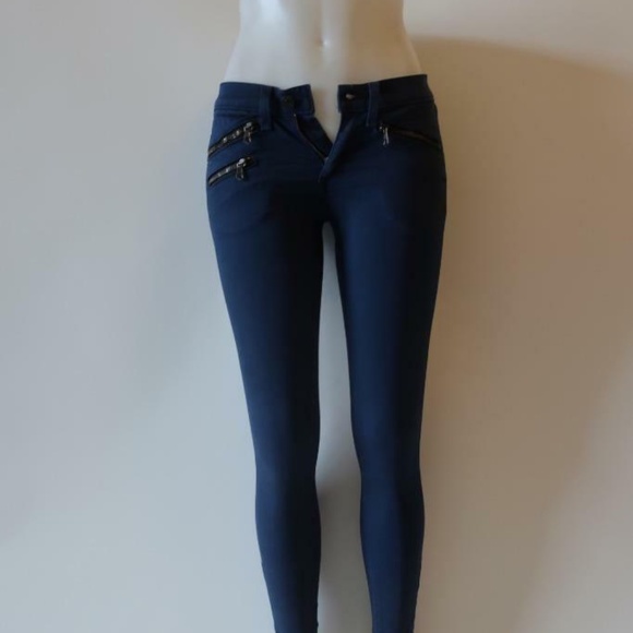 NWOT Rag & Bone Cadet Blue Moto Zip Skinny Ankle Jeans - Picture 3 of 15
